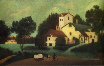  impressionnisme - wagon devant le moulin 1879 Henri Rousseau post impressionnisme Naive primitivisme